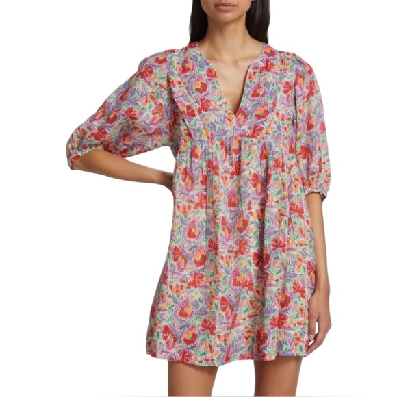 ba&sh Dresses & Skirts - BA&SH Aleo Floral Mini Dress in Ecru Size Small